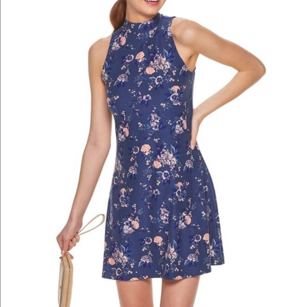 Mudd Mini Blue Floral Silhouette XS Girls Dress